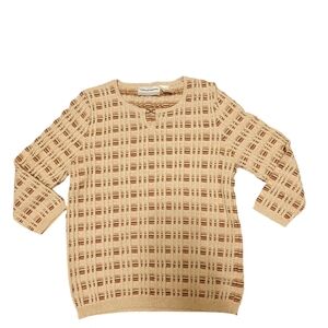 Alfred Dunner Women's Beige Patterned Sweater 3/4 Sleeve Size PL